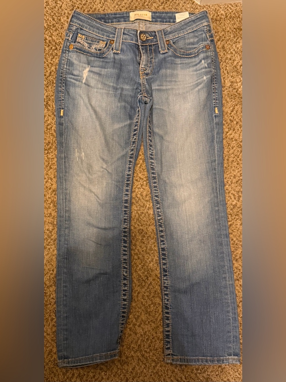 Big Star Light Blue Straight-Leg Women's capris